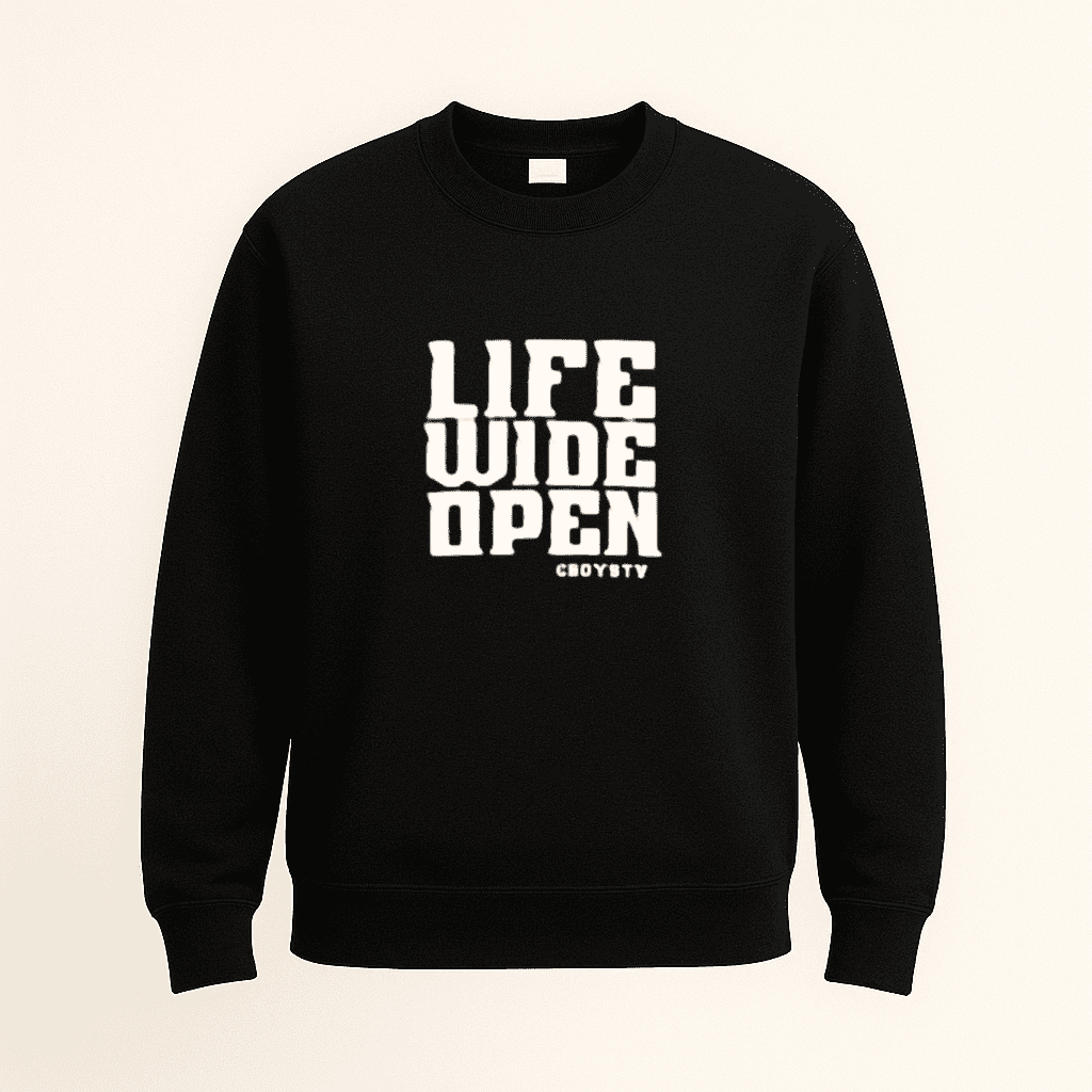 Life Wide Open Bold Retro Typography Motivational Inspiring Lifestyle