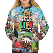 Life World Toca Boca Sweatshirt For Womens Fashion Hoodies Pullover Athletic Daily Hoody Hooded Clothing Gift Small