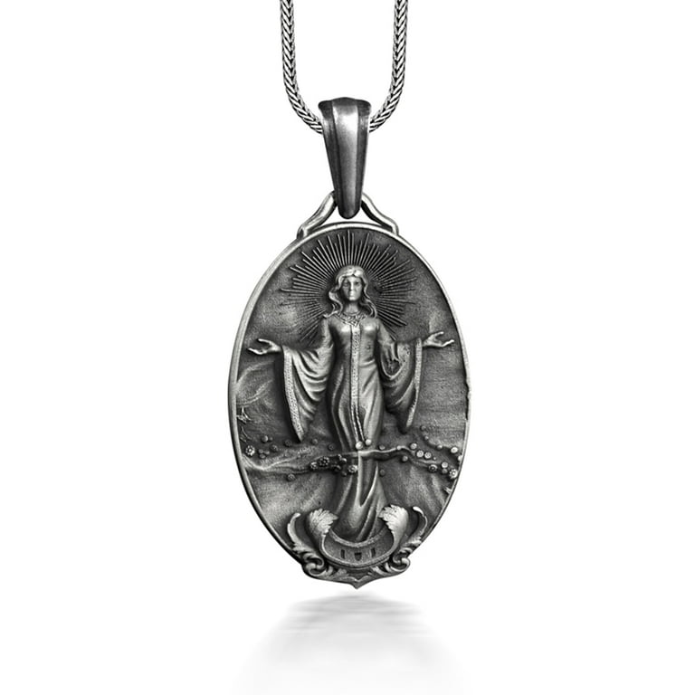 Life and Death Double Sided Necklace in Silver, Grim Reaper