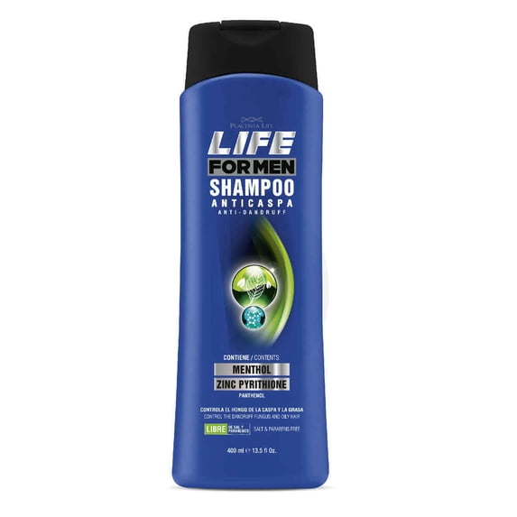Life for Men Anti-Dandruff Anticaspa Shampoo with Menthol & Zinc Pyrithione 400 ml. / 13.50 fl.oz.
