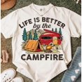 thumbnail image 1 of Life is Better By the Campfire T-shirt, Camping Crew Shirt, Camping Shirt, Summer Vibes Shirt, Bright Doodle,Summer Shirt, Camping Shirt TH020635, 1 of 5