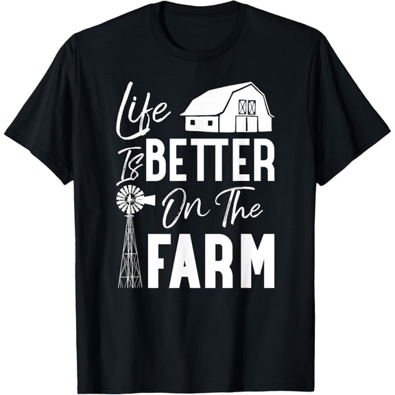 Life is Better On The Farm T-Shirt T-ShirtMen and women, Black T-shirt, size: Extra large