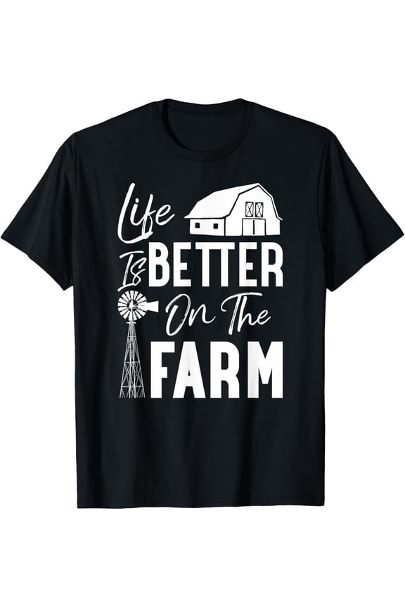 Life is Better On The Farm T-Shirt T-ShirtMen and women, Black T-shirt, size: Extra large