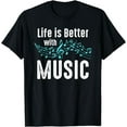 thumbnail image 1 of Life is Better With Music Musician Saying Clef Notes Vintage T-Shirt, 1 of 4