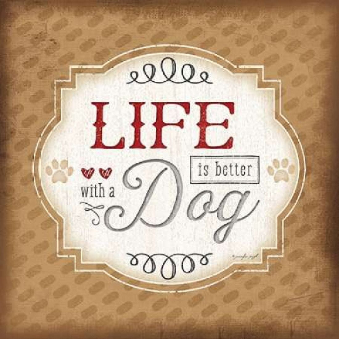 Life is Better With a Dog Canvas Art - Jennifer Pugh (24 x 24)