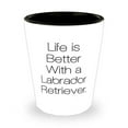 thumbnail image 1 of Life is Better With a Labrador. Labrador Retriever Dog Shot Glass, Inappropriate Labrador Retriever Dog, Ceramic Cup For Dog Lovers, 1 of 1