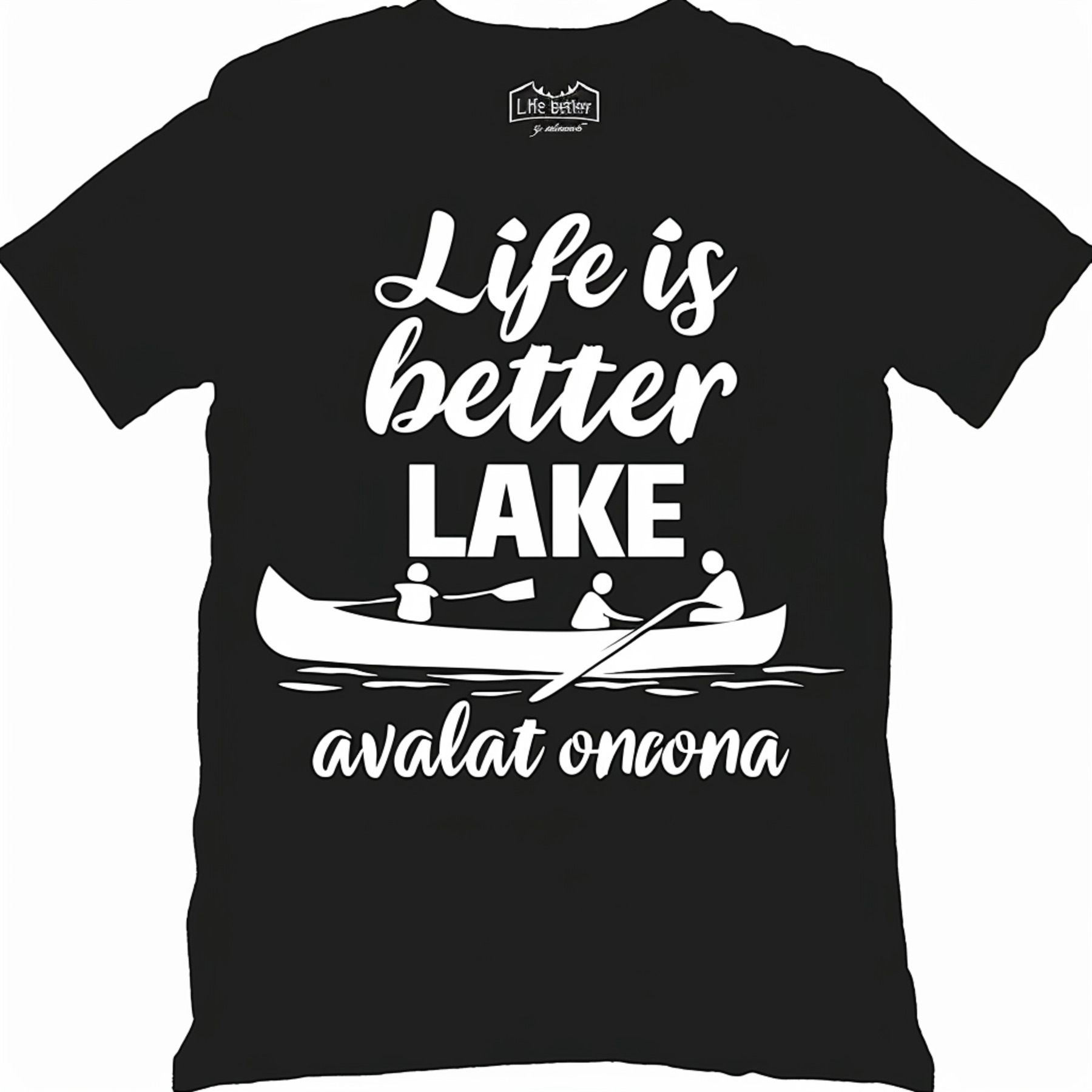 Life is Better at Lake Allatoona Black T Shirt Row Boat Canoe Design