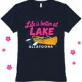 Life is Better at Lake Allatoona Canoe Graphic TShirt Dark Blue with