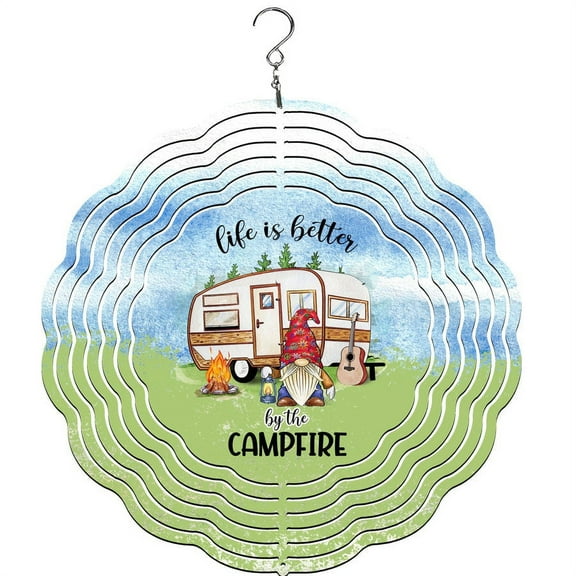 Life is Better at the Campfire Gnomes Wind Spinner