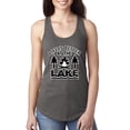 thumbnail image 1 of Life is Better at the Lake Outdoors Inspirational/Christian Ladies Racerback Tank Top, Dark Grey, Small, 1 of 2