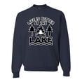 thumbnail image 1 of Life is Better at the Lake Outdoors Inspirational/Christian Unisex Crewneck Graphic Sweatshirt, Navy, X-Large, 1 of 2