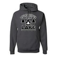 thumbnail image 1 of Life is Better at the Lake Outdoors Inspirational/Christian Unisex Graphic Hoodie Sweatshirt, Charcoal, Small, 1 of 2