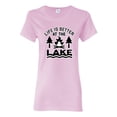 thumbnail image 1 of Life is Better at the Lake Outdoors Inspirational/Christian Womens Graphic T-Shirt, Light Pink, 2XL, 1 of 2