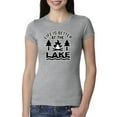 thumbnail image 1 of Life is Better at the Lake Outdoors Inspirational/Christian Womens Slim Fit Junior Tee, Heather Grey, Small, 1 of 2