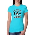 thumbnail image 1 of Life is Better at the Lake Outdoors Inspirational/Christian Womens Slim Fit Junior Tee, Tahiti Blue, Medium, 1 of 2