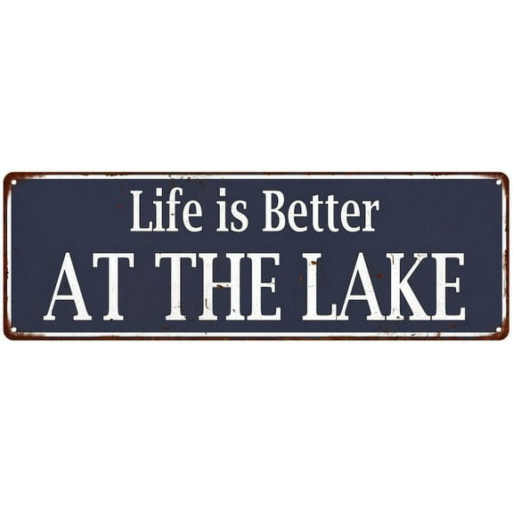 Life is Better at the Lake Vintage Reprodution Metal Sign 6x18 206180061033