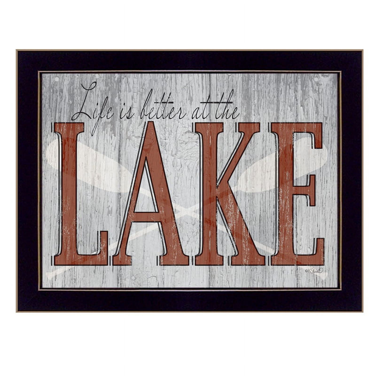 Life is Better at the Lake Black Framed Landscape Print