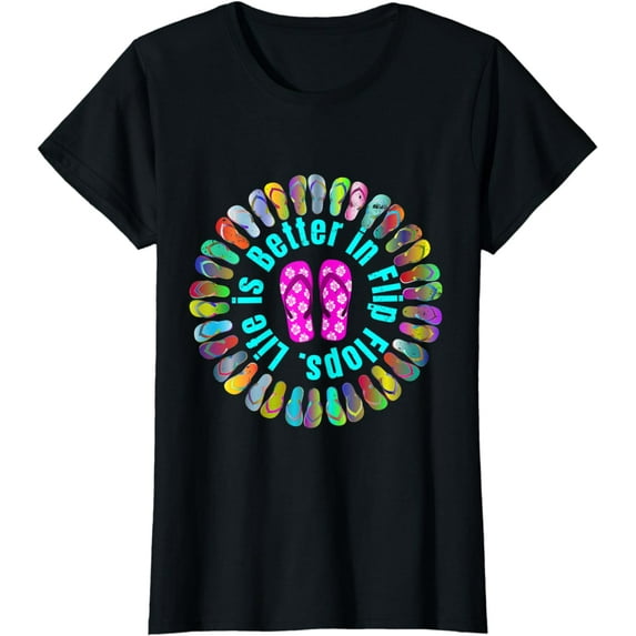 Life is Better in Flip Flops Beach Shirt for Women and Girls T-Shirt