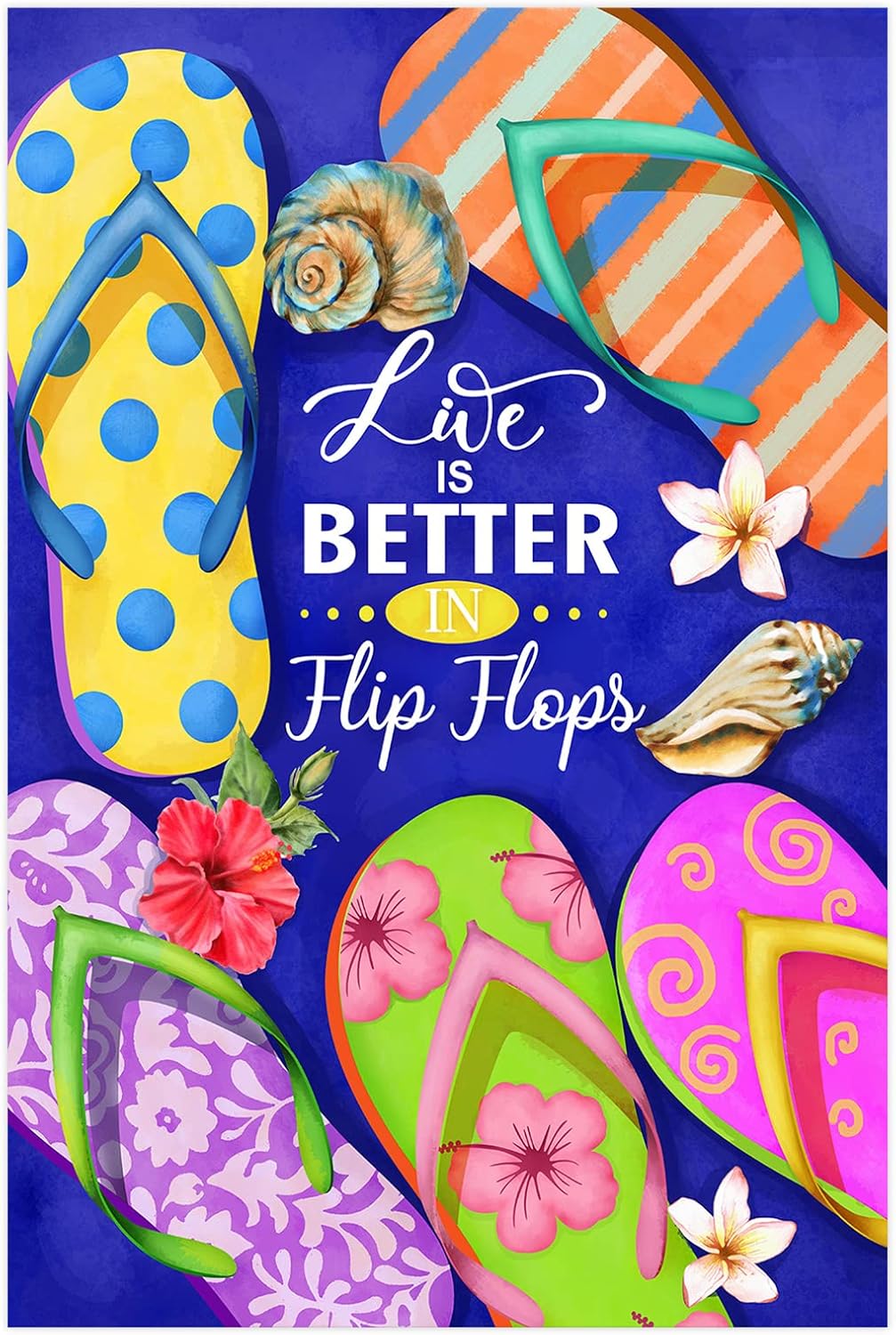 Life is Better in Flip Flops Summer Yard Flag Decorative Tropical Beach ...
