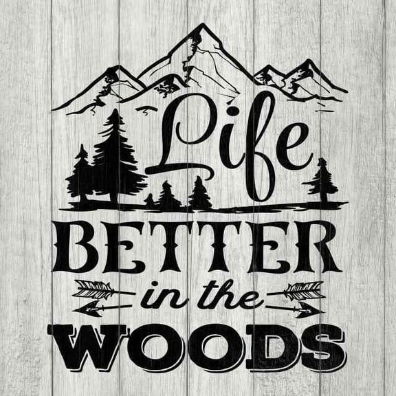 Life is Better in the Woods Rustic Looking Camping Outdoors Wood Sign Wall Décor 8 x 8 Wood Sign B3-08080062067
