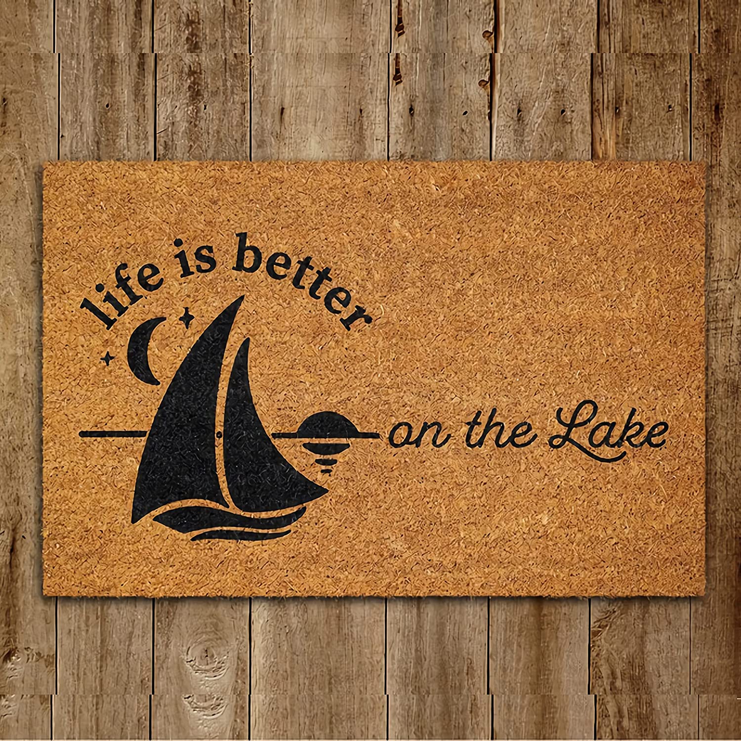 Life is Better on The Lake Door Mat, On Lake Door Mats, Funny