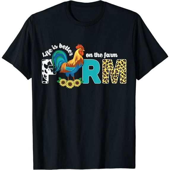 Life is Better on the Farm Country Life Chicken Girl Western T-Shirt Black 3X-Large