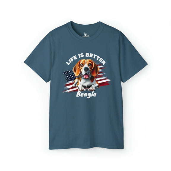 Life is Better with Beagle - Funny Dog Lover Unisex Cotton Tee