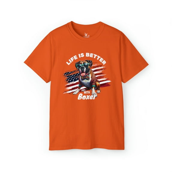Life is Better with Boxer - Funny Dog Lover Unisex Ultra Cotton Tee