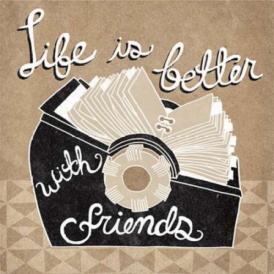 Life is Better with Friends Taupe Canvas Art - Mary Urban (24 x 24)