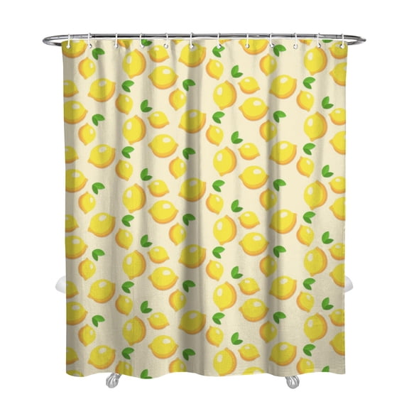 Life is Better with Lemons Shower Curtain 72x84" Cute Yellow Fruit Bathroom Decor Waterproof Quick-Dry Fabric