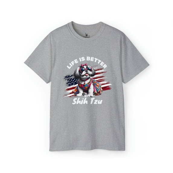 Life is Better with Shin Tzu - Funny Dog Lover Unisex Ultra Cotton Tee