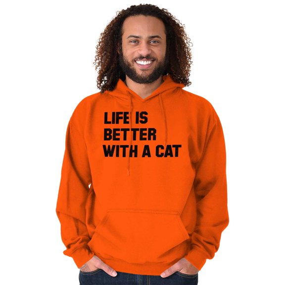 Life is Better with a Cat Kitty Lover Unisex Plus Size Hoodie Brisco Brands 3X