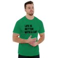 thumbnail image 1 of Life is Better with a Cat Kitty Lover Men's Graphic T Shirt Tees Brisco Brands L, 1 of 6