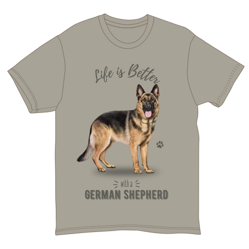 Life is Better with a German Shepherd T-Shirt - Small