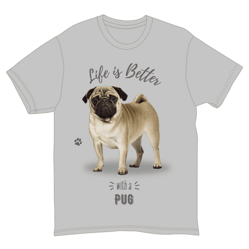 Life is Better with a Pug T-Shirt - Large