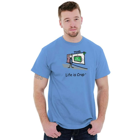 Life is Crap Christmas Out of Toys Plus Size Crewneck Graphic Tee Shirt Brisco Brands 3X