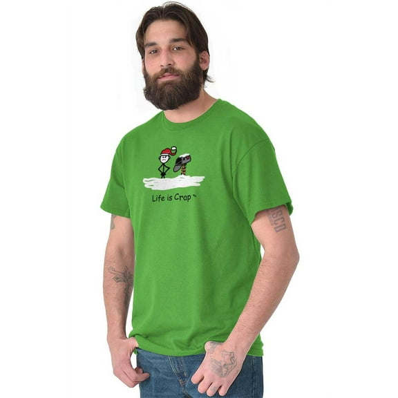 Life is Crap Funny No Christmas Cards Men's Graphic T Shirt Tees Brisco Brands S