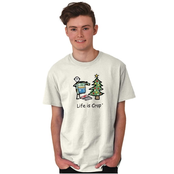 Life is Crap Ugly Christmas Sweater Men's Graphic T Shirt Tees Brisco Brands L