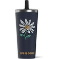 thumbnail image 1 of Life is Good 25 oz Stainless Steel Insulated Tumbler Daisy on Blue, 1 of 3