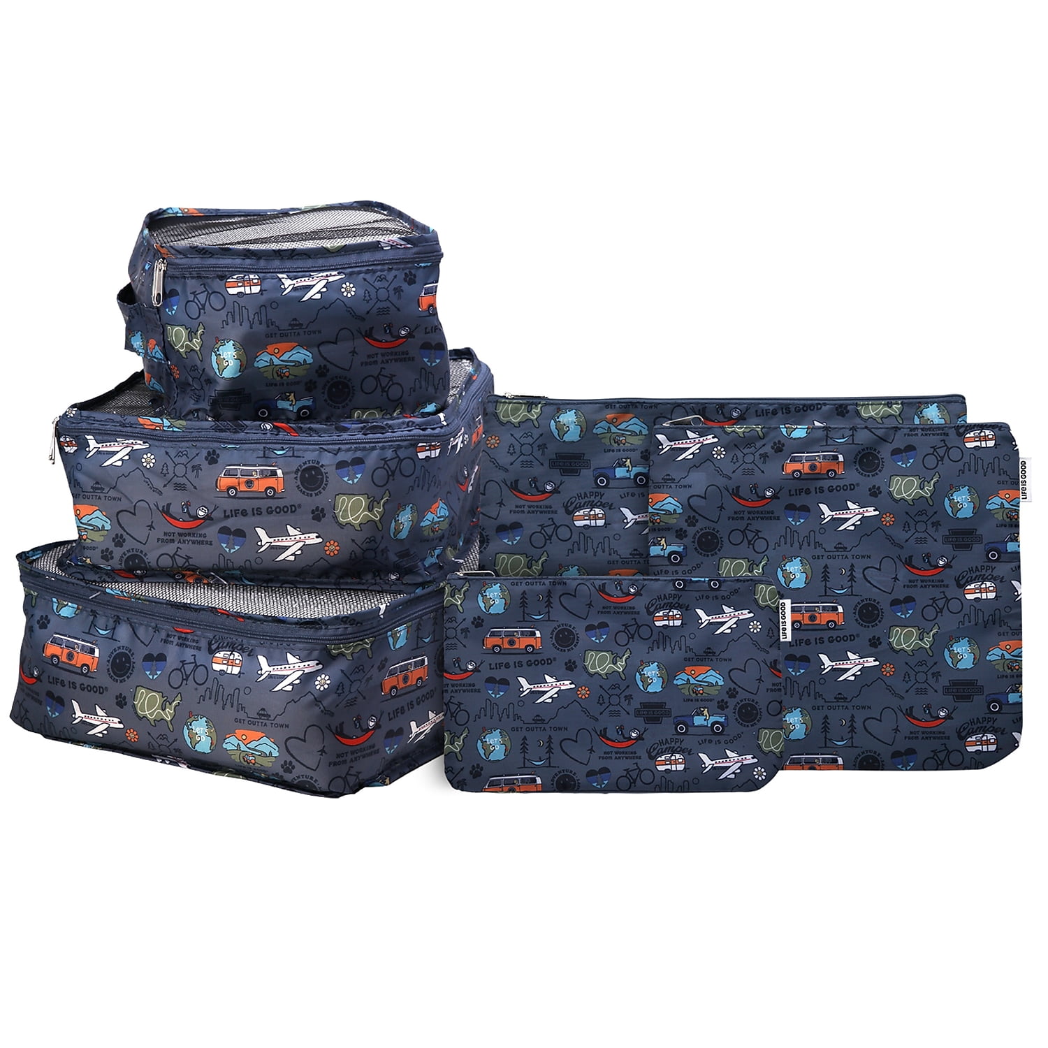 Life is Good 6-Piece Polyester Packing Cube Set Multicolored (LNPC0001)
