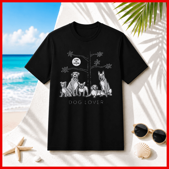 Life is Good A Classic Jakes Dog Watching You Crusher Graphic Unisex T-Shirt V11015, S-5XL