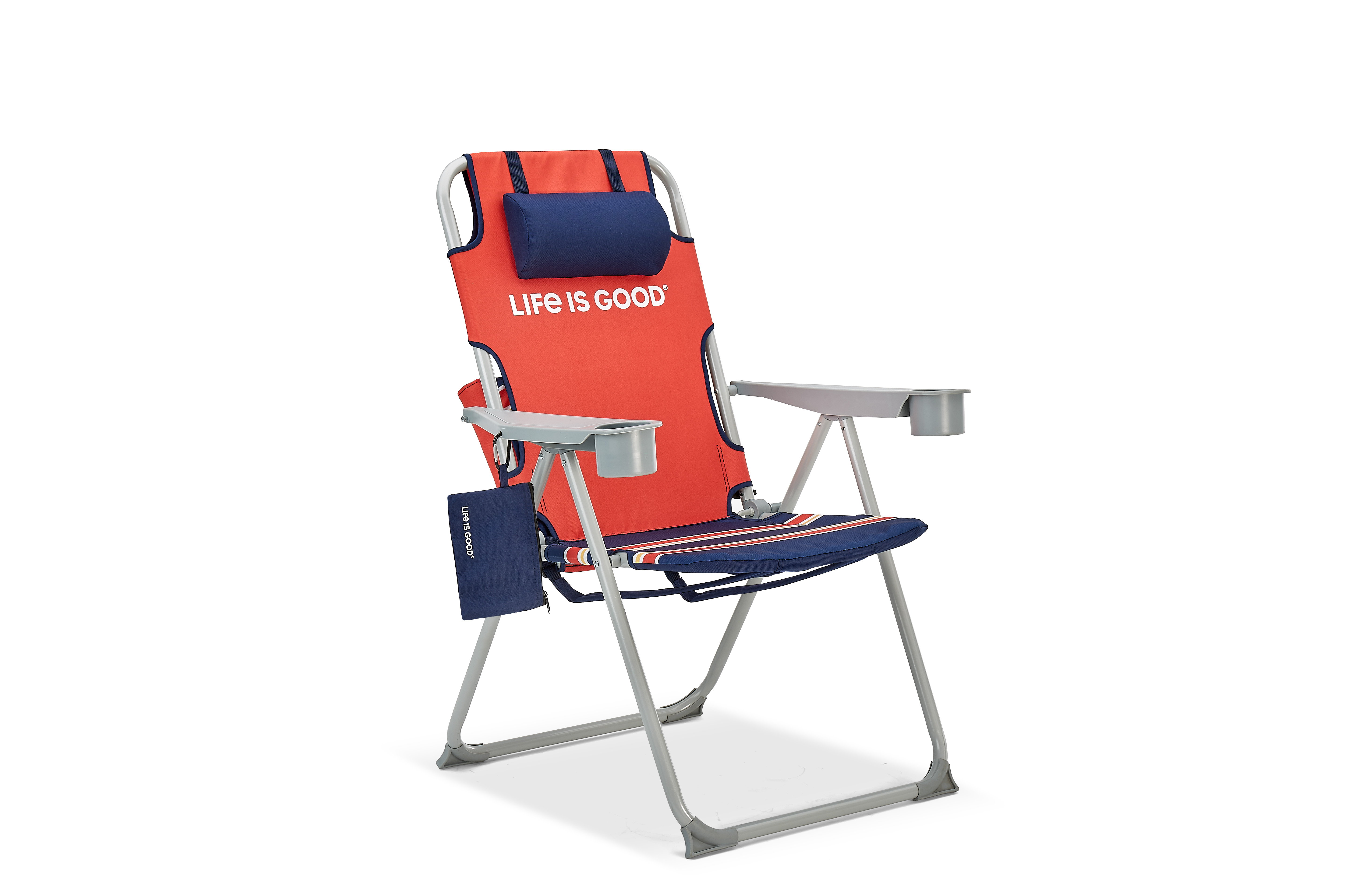 Life is Good Backpack Lawn Chair - Silver Frame - Orange Daisy - image 1 of 2