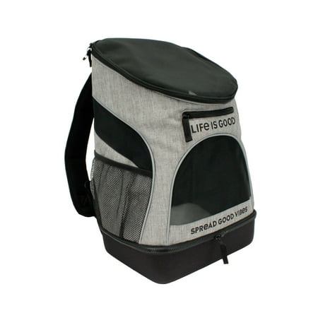Life is GoodÃÂ® Backpack Pet Carrier for Dogs and Cats, Heather Grey, 11.5"L x 9"W x 17.5"H (Extra Small - Small)