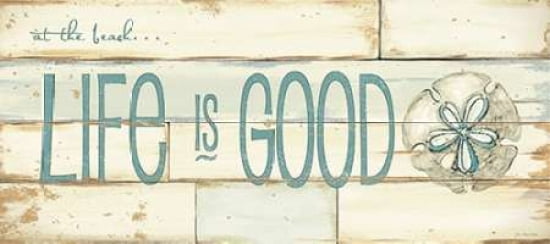 Life is Good Beach Canvas Art - Jo Moulton (10 x 20)
