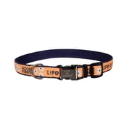 Life is Good® Canvas Overlay Dog Collar, Yellow Good Vibes, 5/8" x 8-12"