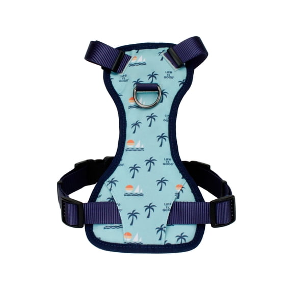 Life is Good® Canvas Overlay Dog Harness, Blue Good Vibes, 5/8" x 12"-17" (Extra Small)
