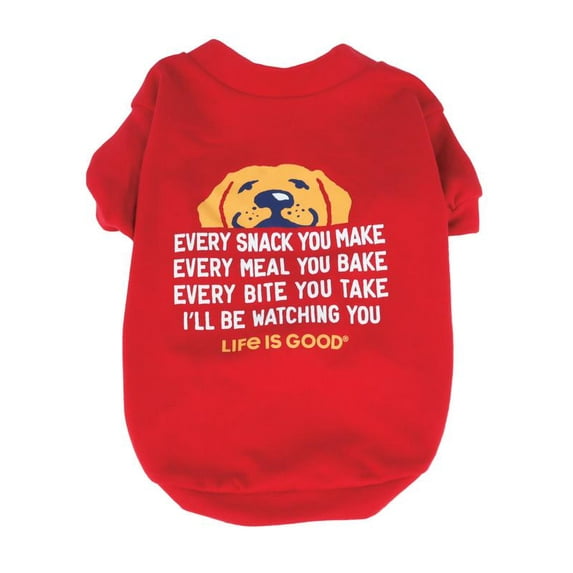 Life is Good® Dog T-Shirt, Red, Large (26" girth, 20-40 lbs)