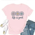 thumbnail image 1 of Life is Good Flower T-Shirt for Women – Positive Floral Graphic Tee, Cute Happy Life Inspirational Boho Casual Top, 1 of 5