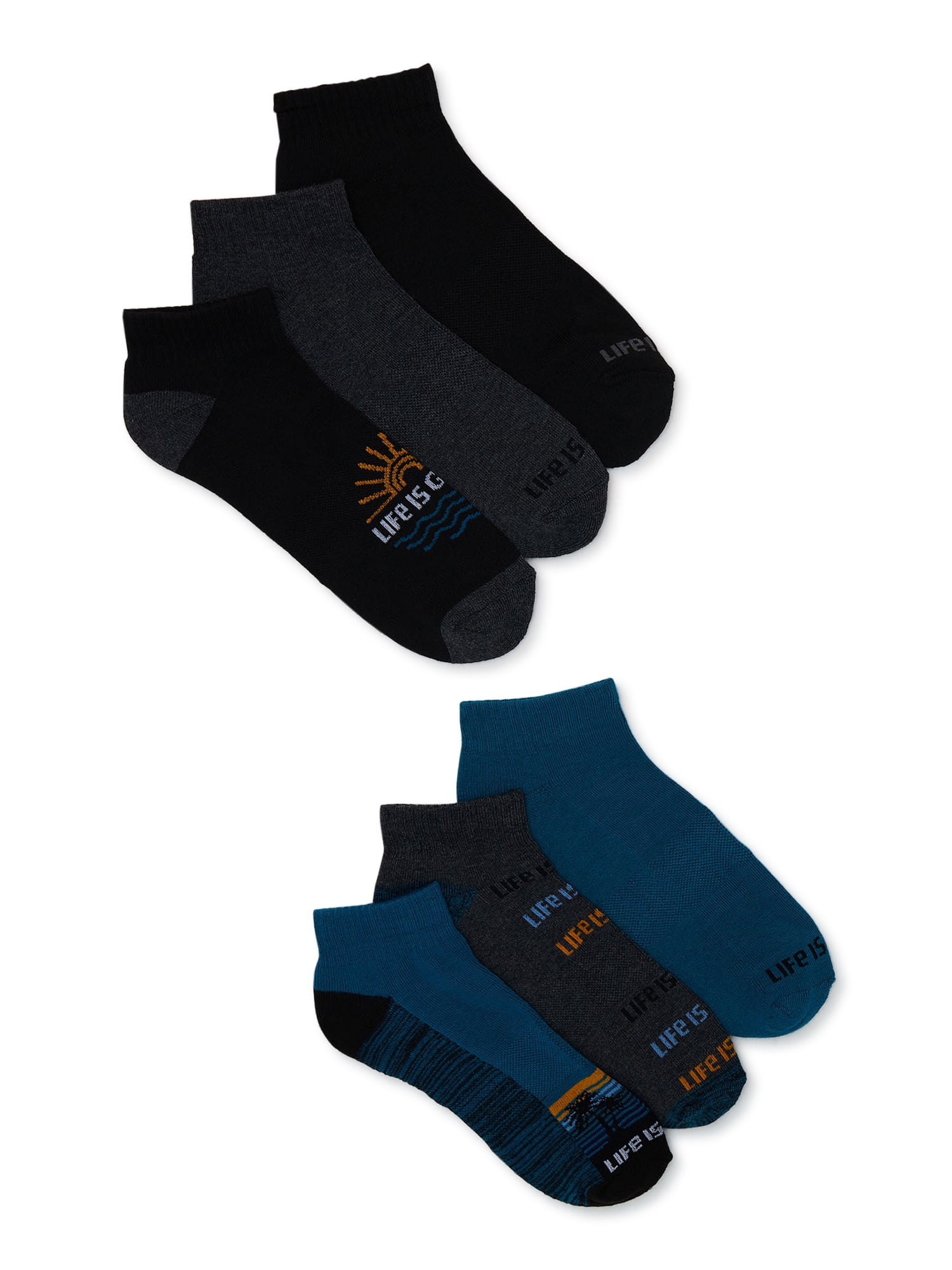 Life is Good Men's Athletic Ankle Socks, 6Pack