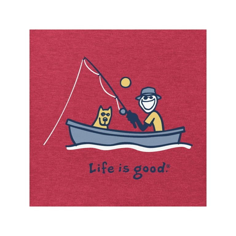 Life is Good Men's Fishing Jake Short Sleeve Vintage Crusher Tee